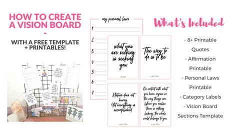 Creating A Vision Board 2018 With Free Vision Board Template