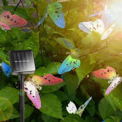 12 Leds Butterfly Solar String Lights Multi Colors Solar Power Led Lamp