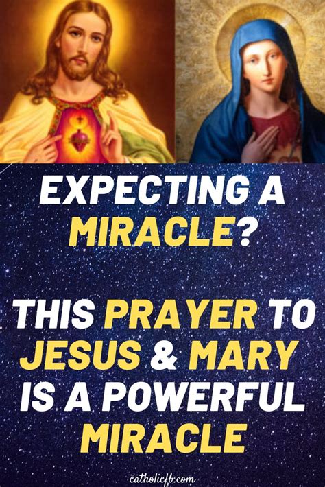 Say This Powerful Miracle Prayer To Jesus And Mary If You Expecting A