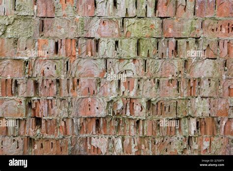 Badly Damaged Brick Wall Background Texture Stock Photo Alamy