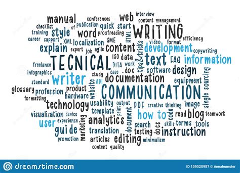 Technical Writing Word Cloud. Stock Illustration - Illustration of communication, localization ...