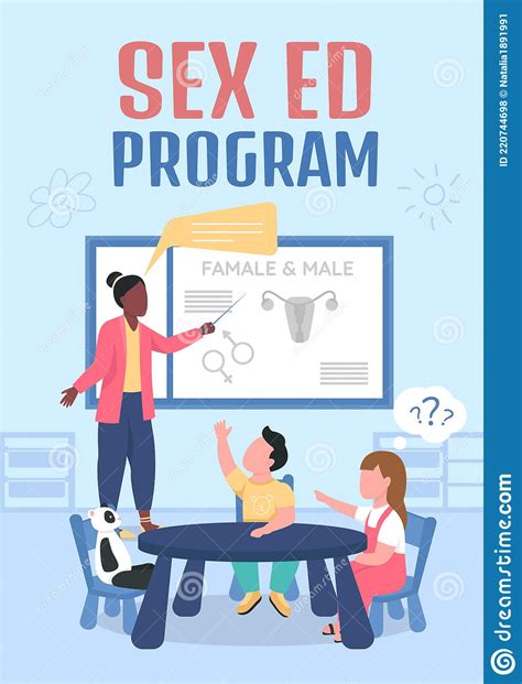Sex Ed Program Poster Flat Vector Template Stock Vector Illustration