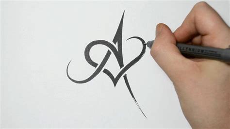 How To Drawcombine A Letter With A Heart A Youtube