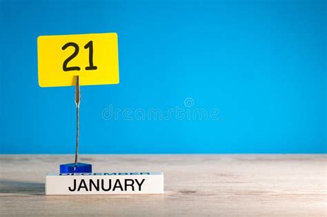 January 21st Day 21 Of January Month Calendar On Blue Background