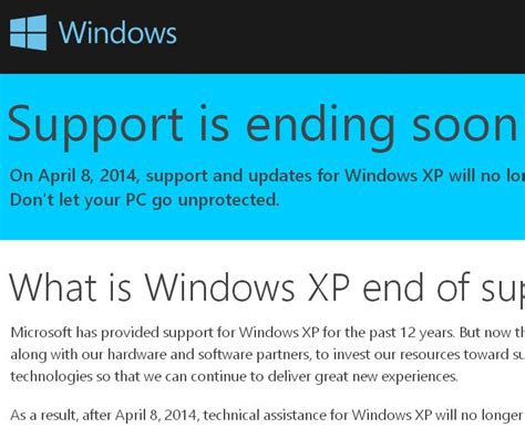 Microsoft Sends Windows Xp End Of Support Messages