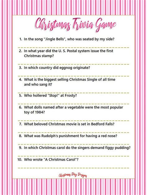 Printable Christmas Trivia Games Christmas Party Games Etsy