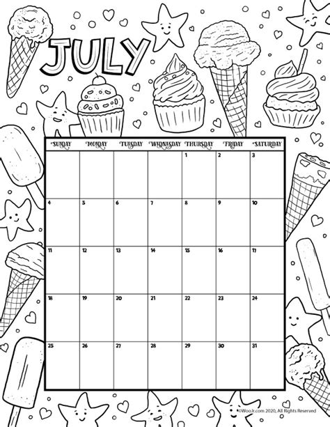 The print link will open a new window in your browser with the pdf file. July 2021 Printable Calendar Page | Woo! Jr. Kids Activities