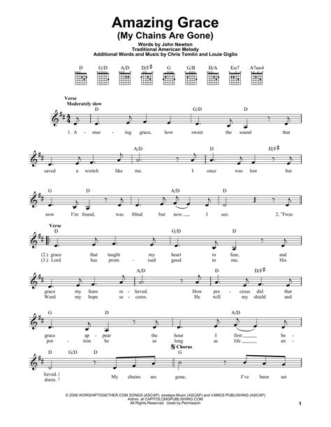 The pdf format allows you to view and print the music, and many computers already have a pdf reader in their browser. Amazing Grace (My Chains Are Gone) | Sheet Music Direct