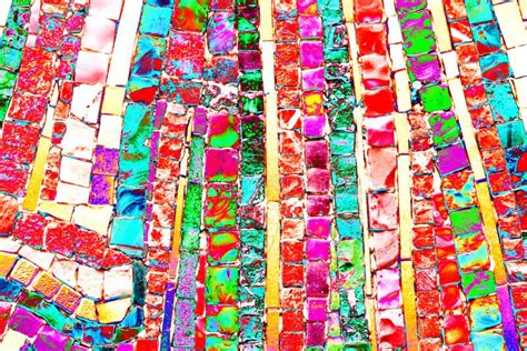 Rows Of Colorful Mosaic Texture Modified Color Stock Image Image Of