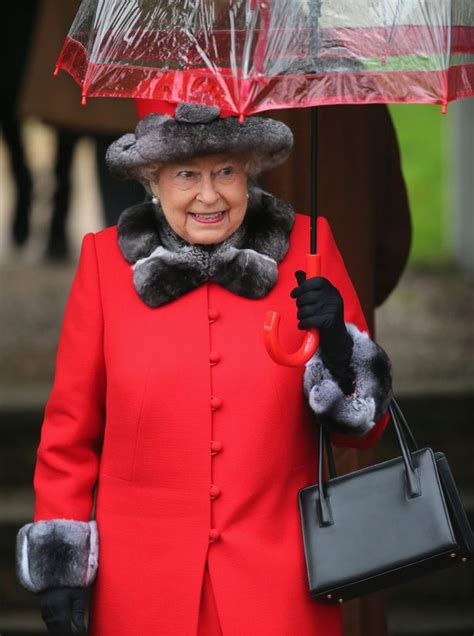 Queen Wears Fur Coat For Christmas Day Service At Sandringham Despite