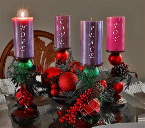 Advent Table Candles Stock Photo Image Of Festive Season 165593628