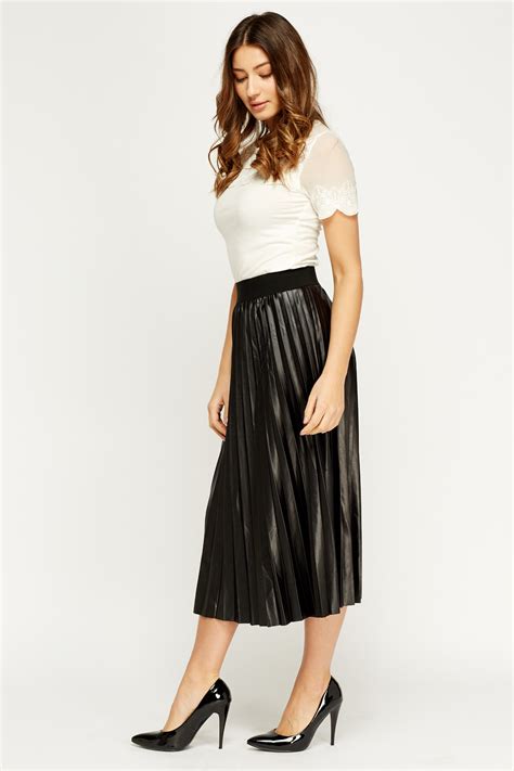 Pleated High Waisted Midi Skirt Just 7