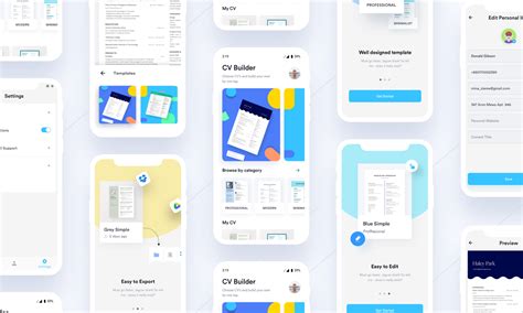 Search for resumes to start designing. 查看此 @Behance 项目: "Ezy CV/Resume Builder Mobile App" https://www.behance.net/gallery/76463339/Ezy ...