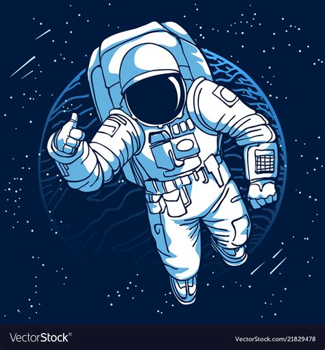 Astronaut In Space Royalty Free Vector Image Vectorstock