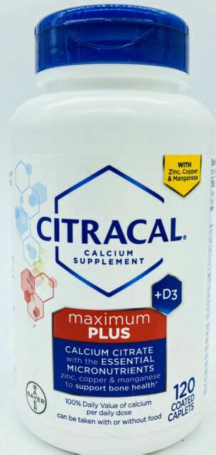 Citracal Maximum Plus Vitamin D3 Calcium Caplets 180 Count For Sale