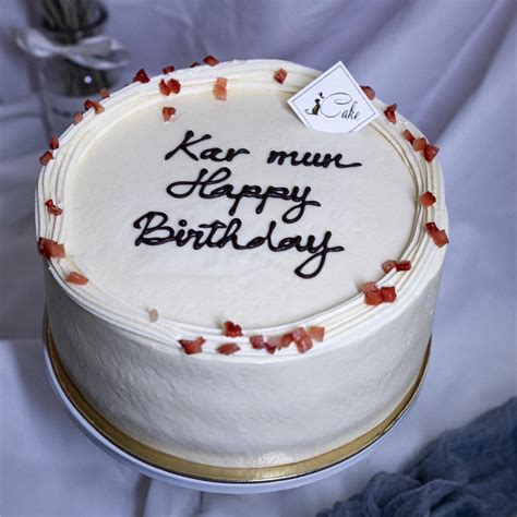 White Korean Style Cake Icake Custom Birthday Cakes Shop Melbourne