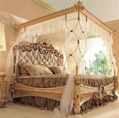 Once, canopy beds were preferred by the upper course that might afford this luxurious piece of furniture. Gold bedroom... #luxurybedroomsets | Luxurious bedrooms ...