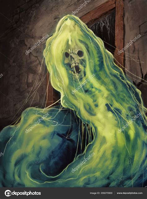 Green Slime Monster Dungeon Captive Skeleton Digital Fantasy Painting