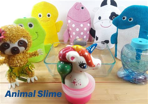 Animal Slime Mixing Random Things Dinosaur Stuffed Animal Animals