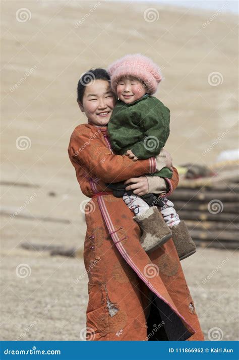 Mongolian Nomad People In Rural Area Of Mongolia Editorial Photography