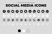 11 Black & White Social Media Icons - PNG, SVG, AI, PSD By KaraJoann ...