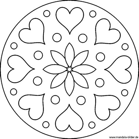 Ausmalbilder herz kostenlos herunterladen oder ausdrucken. Mandala - Herz und Blume | mandala