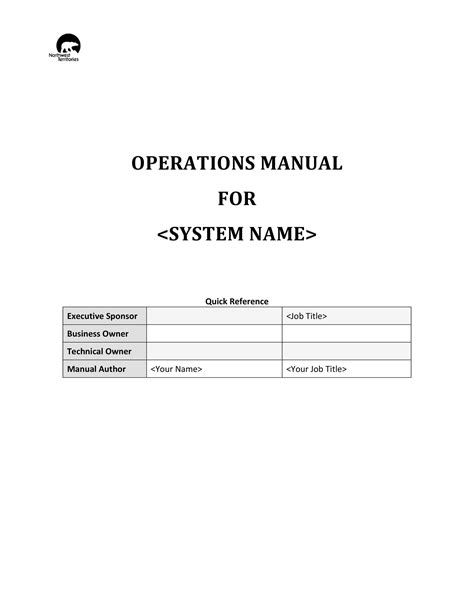 Operational Manual Templates