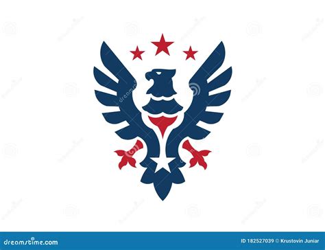 Heraldic Eagle With Star Logo Stock Vector Illustration Of Concept