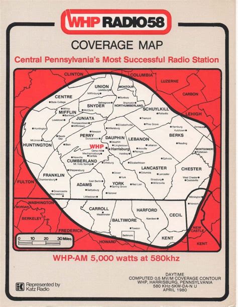 Whp Am Harrisburg Pa Coverage Map 1980 The Radio Archive