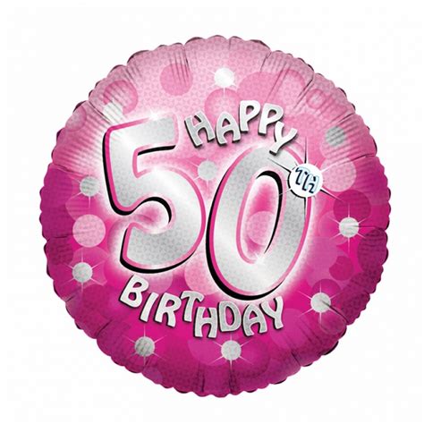 Amscan 18 Inch Pink Happy 50th Birthday Circular Foil Balloon Sg3749