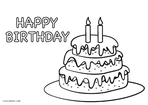 You can find lots of printable pages here to decorate and give to your. Happy Birthday Cake Drawing at GetDrawings | Free download