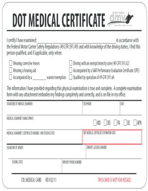 If your dot medical examination report is dated after the due date, you will be required to visit an mvd cdl office to reinstate your driving privilege. 19 Printable Medical Examination Report For Commercial Driver Fitness Determination Forms and ...