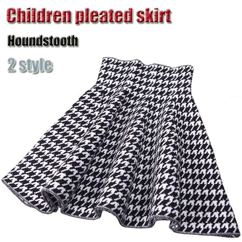 Beautiful Style 2 Color Houndstooth Jacquard Knitting Skirt Girls