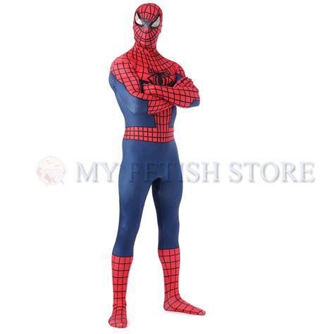 full body blue and red spider man lycra spandex bodysuit cosplay zentai suit halloween fancy