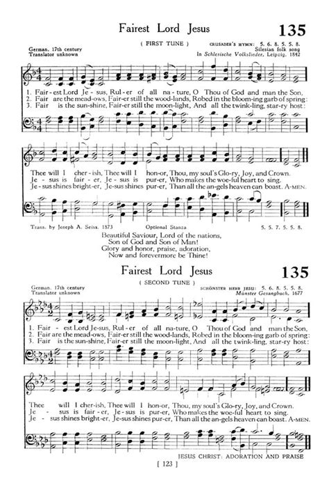 The Hymnbook 135 Fairest Lord Jesus