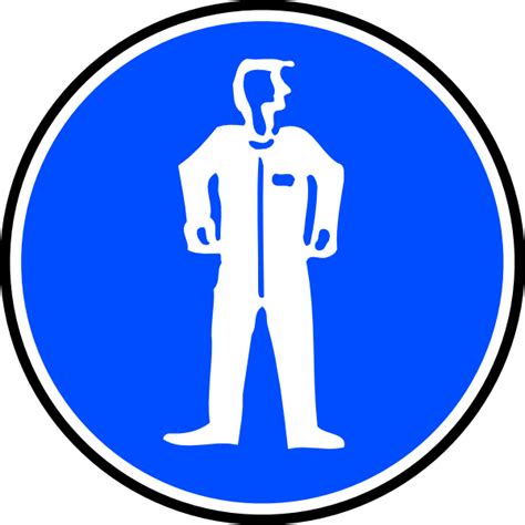 Mandatory Bodily Protection Blue Sign Sticker Clip Art At