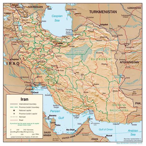 Large Detailed Political And Administrative Map Of Iran With Relief
