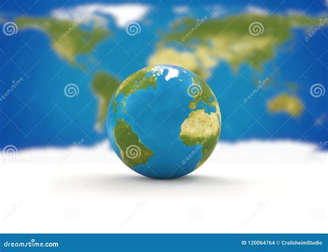World Map Planet Earth Globe 3d Illustration Stock Illustration