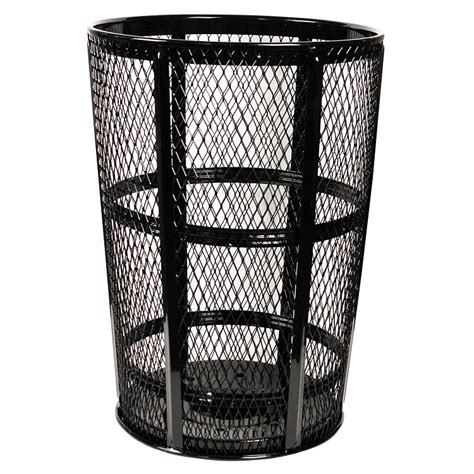 Green Dome Top Metal Outdoor Wire Mesh Waste Trash Cans Warehouse