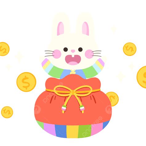 한국의 새해 2023 귀여운 축하 한국 토끼의 해와 축복 가방 복대 새해 연하 Png 일러스트 및 Psd 이미지 무료 다운로드 Pngtree
