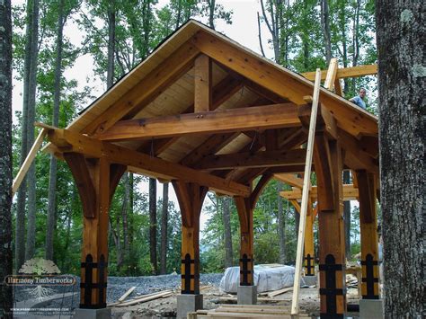 Kingpost Truss Open Timber Frame Pavilion Timber Frame Plans Timber