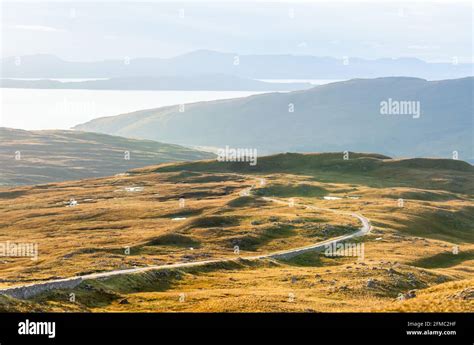 Single Track Road Running From Tornapress To Applecross In Scotland Via