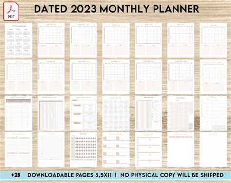 Dated 2023 Montly Planner 28 Pages 85x11 Or A4 Printable With 2023