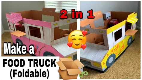 Diy How To Make A Food Truck Using Cardboard Box Youtube