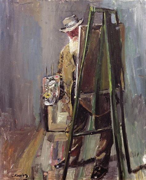 Self Portrait With Easel Painting Christian Krohg Oil Paintings