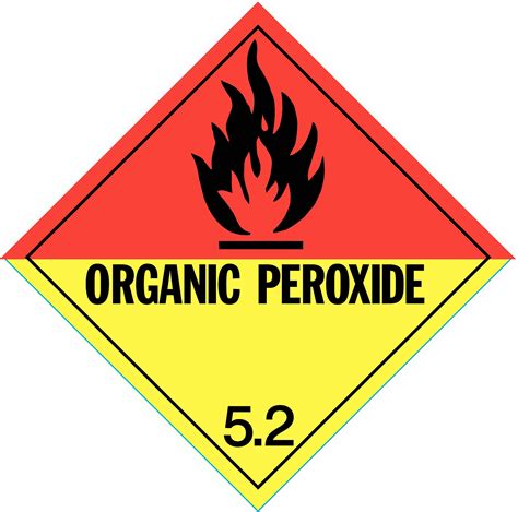 Organic Peroxide 52 10 34 In Label Wd Dot Container Placard 8w068