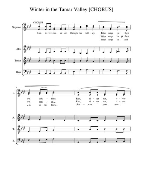 Chorus Sheet Music For Soprano Tenor Alto Bass Choral