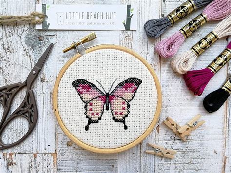 Butterfly Cross Stitch Kit Uk Handmade