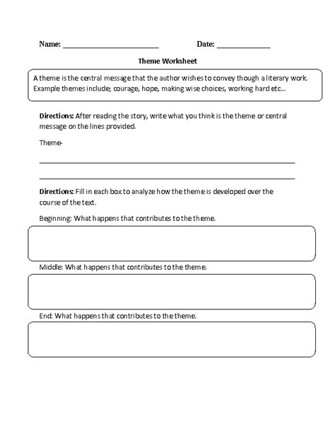 Reading Comprehension Worksheets Theme Reading Comprehension Worksheet