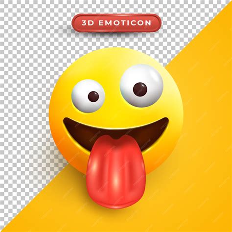 Premium Vector Crazy Face 3d Emoji With Tongue Out